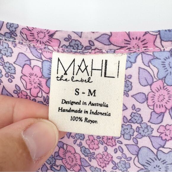 MAHLI The Label Neon Moon Boho Midi Dress In Berry Size S/M Coastal Cowgirl Glam - Picture 11 of 15